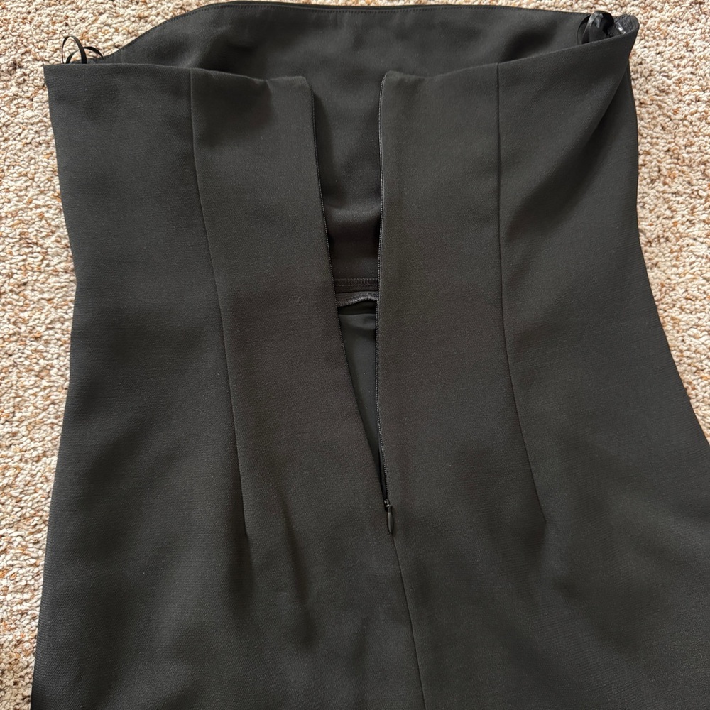White House Black Market Strapless Black Sheath Dress 4 Asymmetrical Hem NWT - Picture 6 of 14